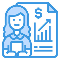 Profit Growth blue line icon