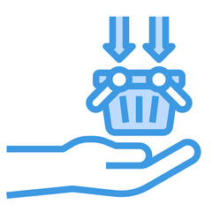 Shopping blue line icon