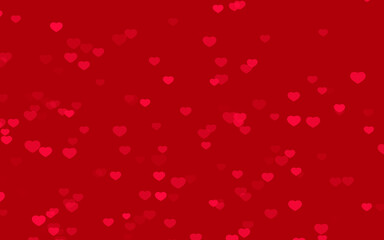 Valentine day red hearts with red background.