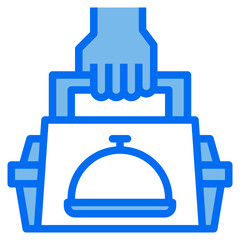 food blue line icon