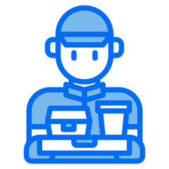 man blue line icon