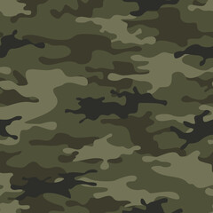 Fototapeta premium Camouflage seamless pattern from spots. Abstract camo. Military texture. Print on fabric and clothing. Vector illustration
