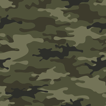Camouflage seamless pattern from spots. Abstract camo. Military texture. Print on fabric and clothing. Vector illustration