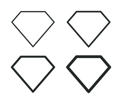 Diamond shape frame icon. Jewel crystal sign. Gem symbol. Luxury logo label. Vector illustration image.
