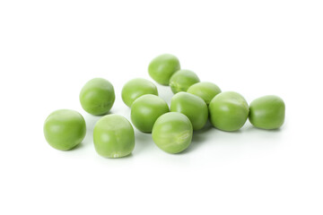 Green pea seeds isolated on white background