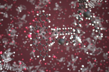 Molecule of violanthrone-79, conceptual molecular model. Scientific 3d rendering