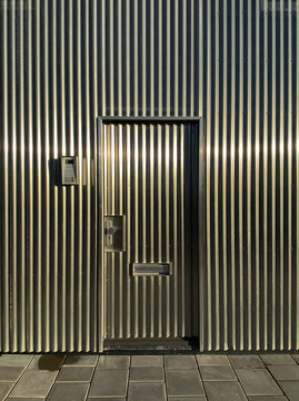 metal wall with door