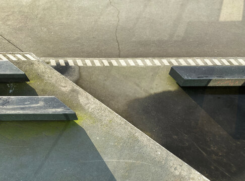 three levels of concrete floors
