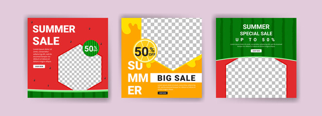 Summer sale. summer big sale. Summer special sale. Banners vector for social media ads, web ads, business messages, discount flyers and big sale banner.