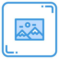 Obraz premium Picture blue line icon
