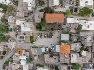Aerial view of Avgonima village in Chios island, Greece