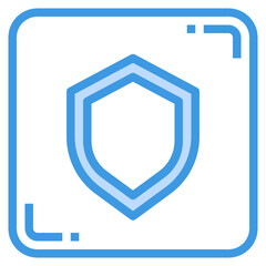 Shield blue line icon © itim2101
