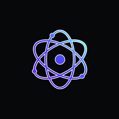 Atom Science Symbol blue gradient vector icon