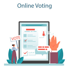 Politician online service or platform. Idea of election and governement.