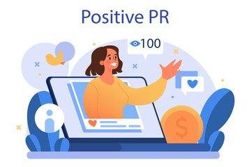 Positive public relations concept. Successful brand advertising,