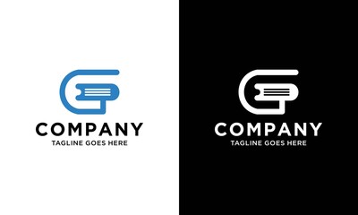 Letter G with book or paper logo template. Suitable for business, web, education, online store, and identity symbol