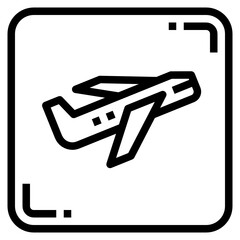 Airplane line icon