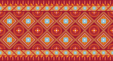Designs for carpets, wallpaper, clothes, wraps, batik, cloth, traditional background embroidery style vector illustration. embroidered good like handmade cross-stitch ethnic pattern