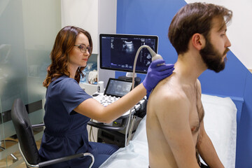 Male patient having appointment in hospital