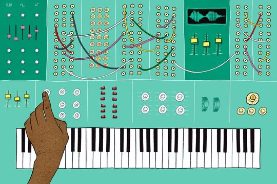 Analog synthesizer illustration