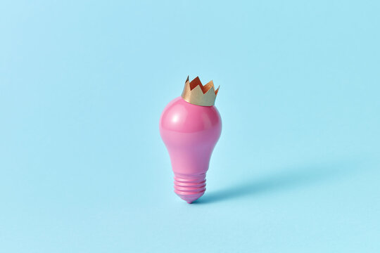 Pink light bulb with crown