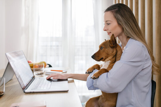 Young woman working from home 