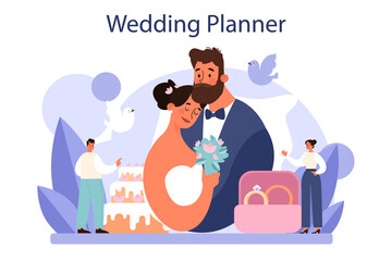 Wedding planner concept. Professional organizer planning wedding