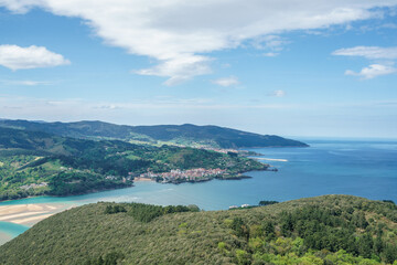Fototapeta na wymiar Urbaidai panoramic view on Basque country