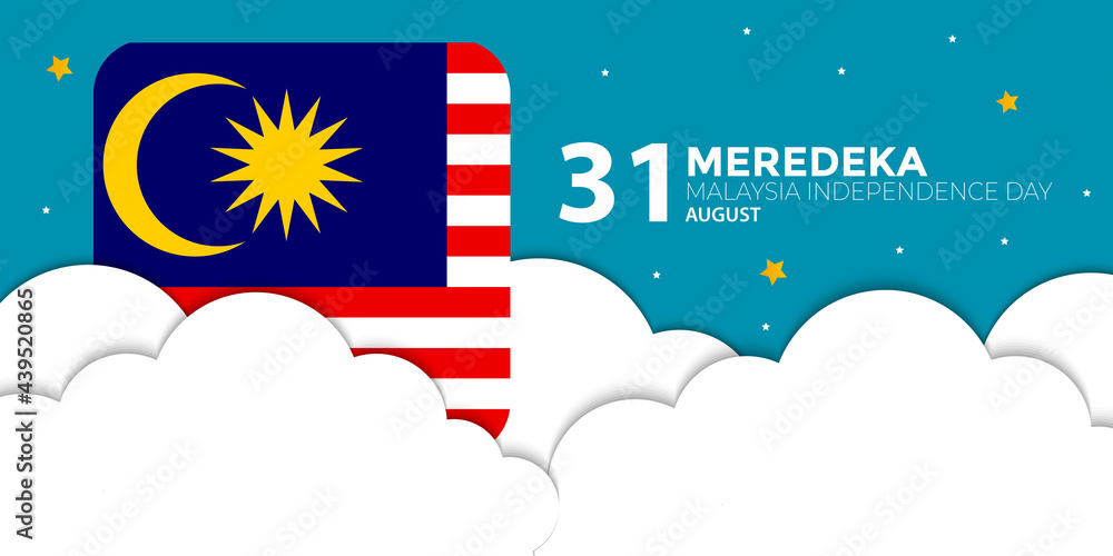 Wall mural Malaysia Independence Day Cloud Flag Banner