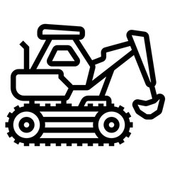 Excavator line icon