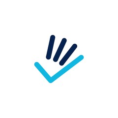 hand check finger gesture logo vector icon illustration