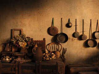 Home rustic corner with antiques
