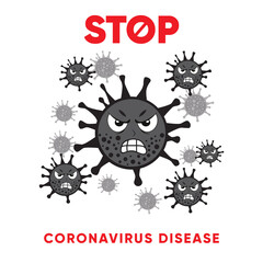 Vector illustration corona virus infection. 2019-nvoc virus.corona virus microbe. corona virus danger, corona cell. disense outbreak
