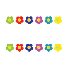 colored flower icon. sign design flat style on white background and place for your text Vector illustration