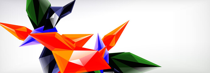 Vector 3d triangles and pyramids abstract background for business or technology presentations, internet posters or web brochure covers