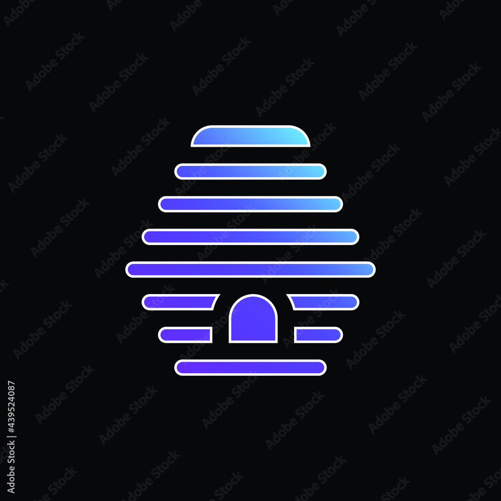 Wall mural Beehive blue gradient vector icon