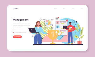 Business top management web banner or landing page. Successful strategy
