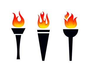 abstract torch Collection Blue design icon illustration with White Background