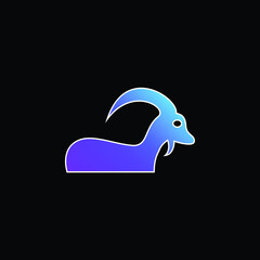Aries Sign With Big Horns blue gradient vector icon