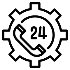 Obraz premium 24hr outline style icon