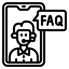 faq outline style icon
