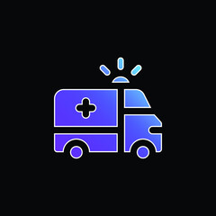 Fototapeta premium Ambulance blue gradient vector icon