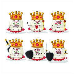 A Charismatic King sake drink cartoon character wearing a gold crown. Vector illustration