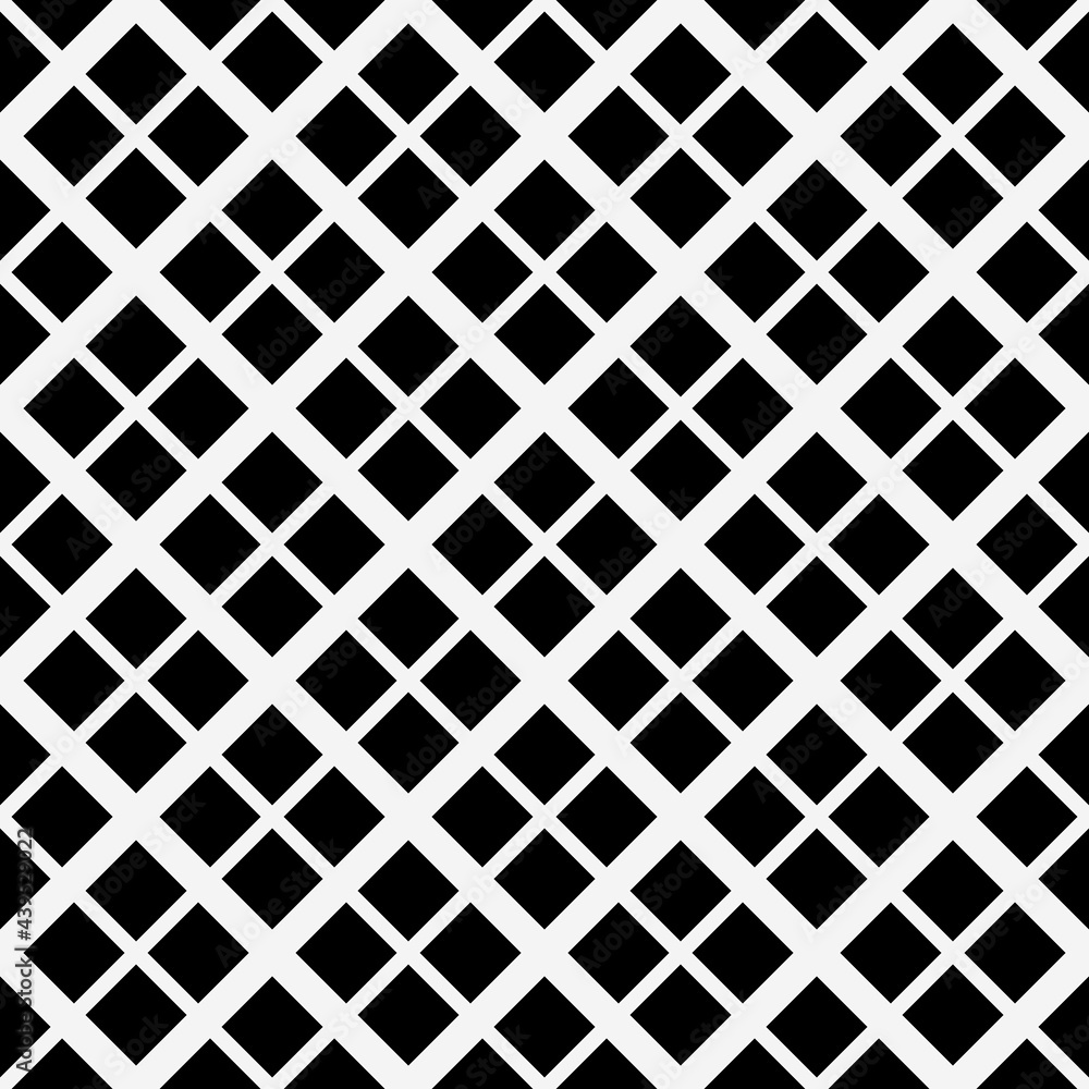 Poster Four squares diagonal location. Vector diagonal tile wallpaper. Repeated four parts of tile make minimal pattern.