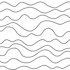 Pattern with lines and waves. Universal texture. Abstract dinamic background. Doodle for design. Lineal wallpaper. Print for polygraphy, t-shirts and textiles. Decorative style. Line art creation