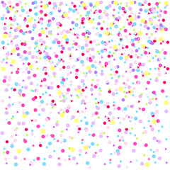 Abstract texture with random falling geometric elements. Geometrical background with confetti. Pattern for design. Pretty colors. Print for polygraphy, posters, t-shirts and textiles. Greeting cards
