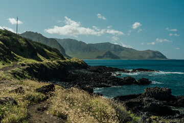 Fototapeta na wymiar Kaena ponit trail, Oahu, Hawaii. Coastline scenery