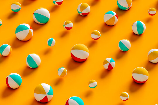 Beach balls with different sizes
