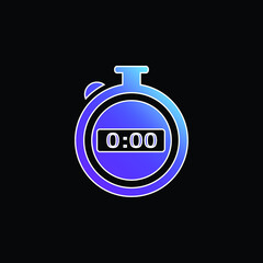 Black Stopwatch blue gradient vector icon