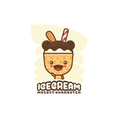 cute ice cream mascot